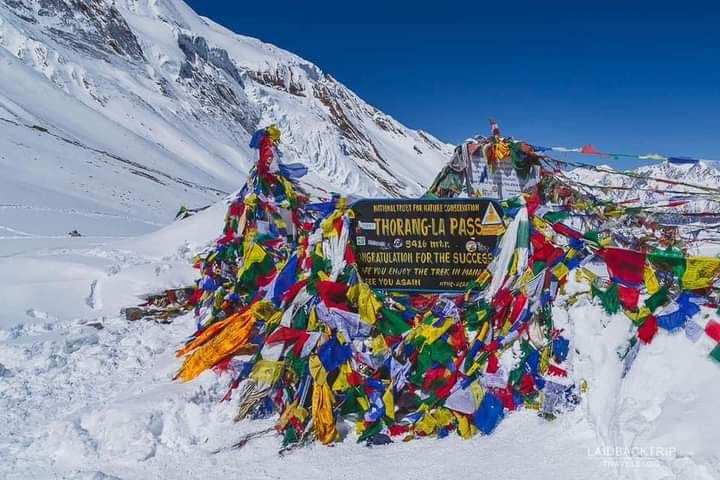 The Annapurna Circuit trail in central Nepal