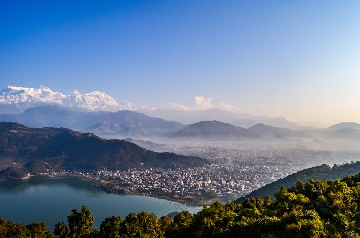 Pokhara city and the Annapurna range in Kaski district